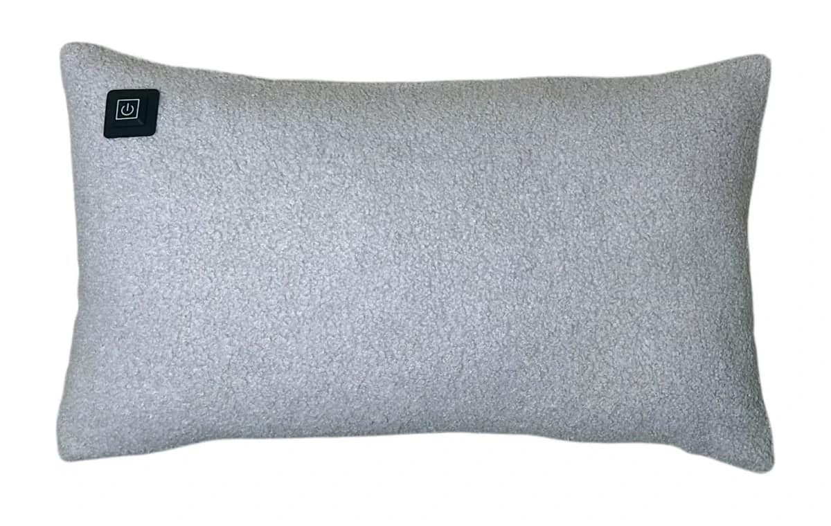 Light Grey Warmpi teddy 50x30cm infrared heating pillow with cuddly fabric