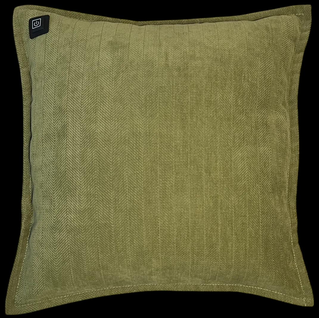 Olive Green Warmpi chenille 45x45cm infrared heating pillow