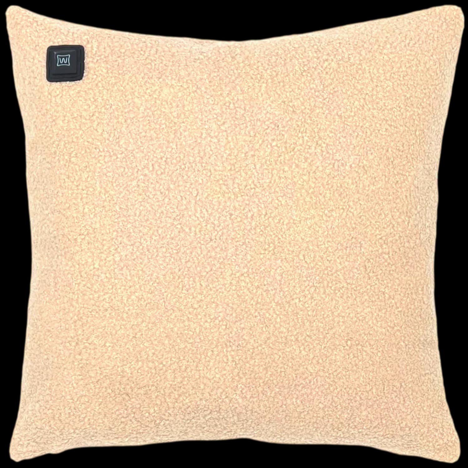Beige Warmpi teddy 45x45cm infrared heating pillow with cuddly fabric