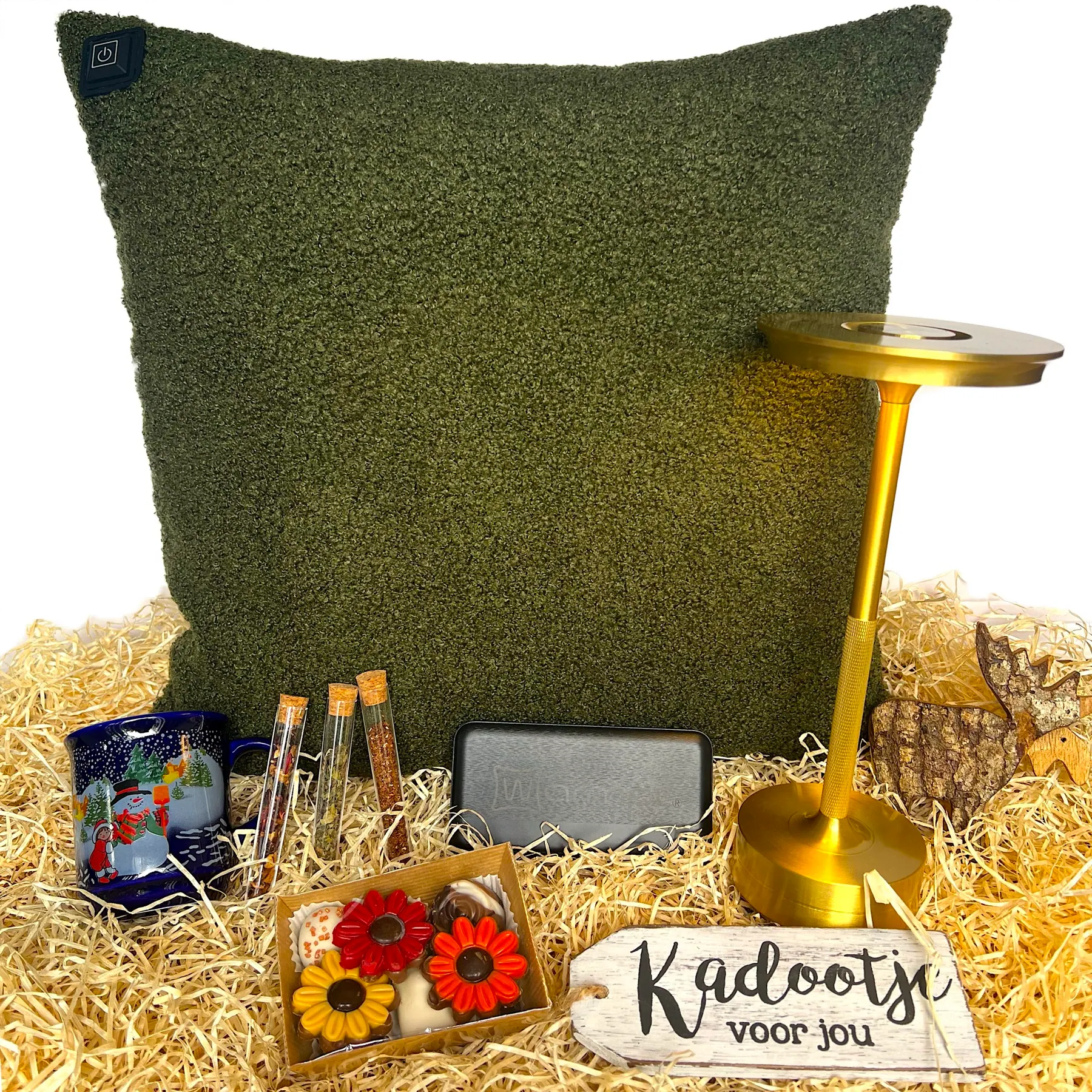 Warmpi heating pillow included in a Christmas gift package