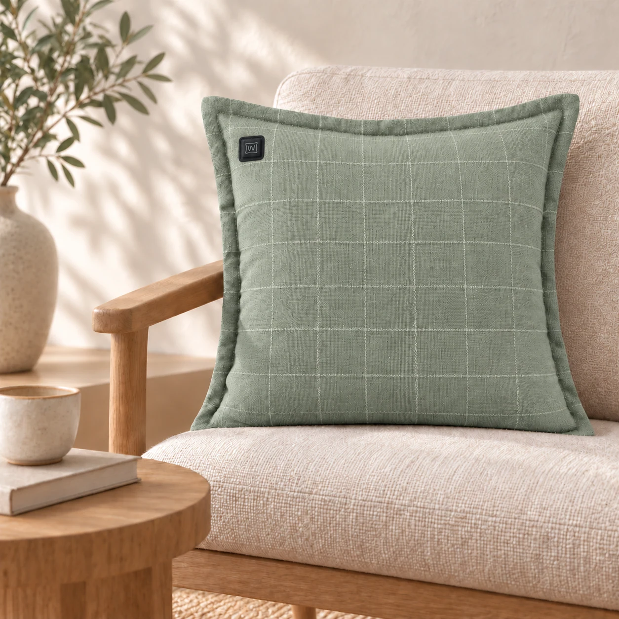 Warmpi Hør Grøn 45×45 cm varmepude – Vis produktbillede 3