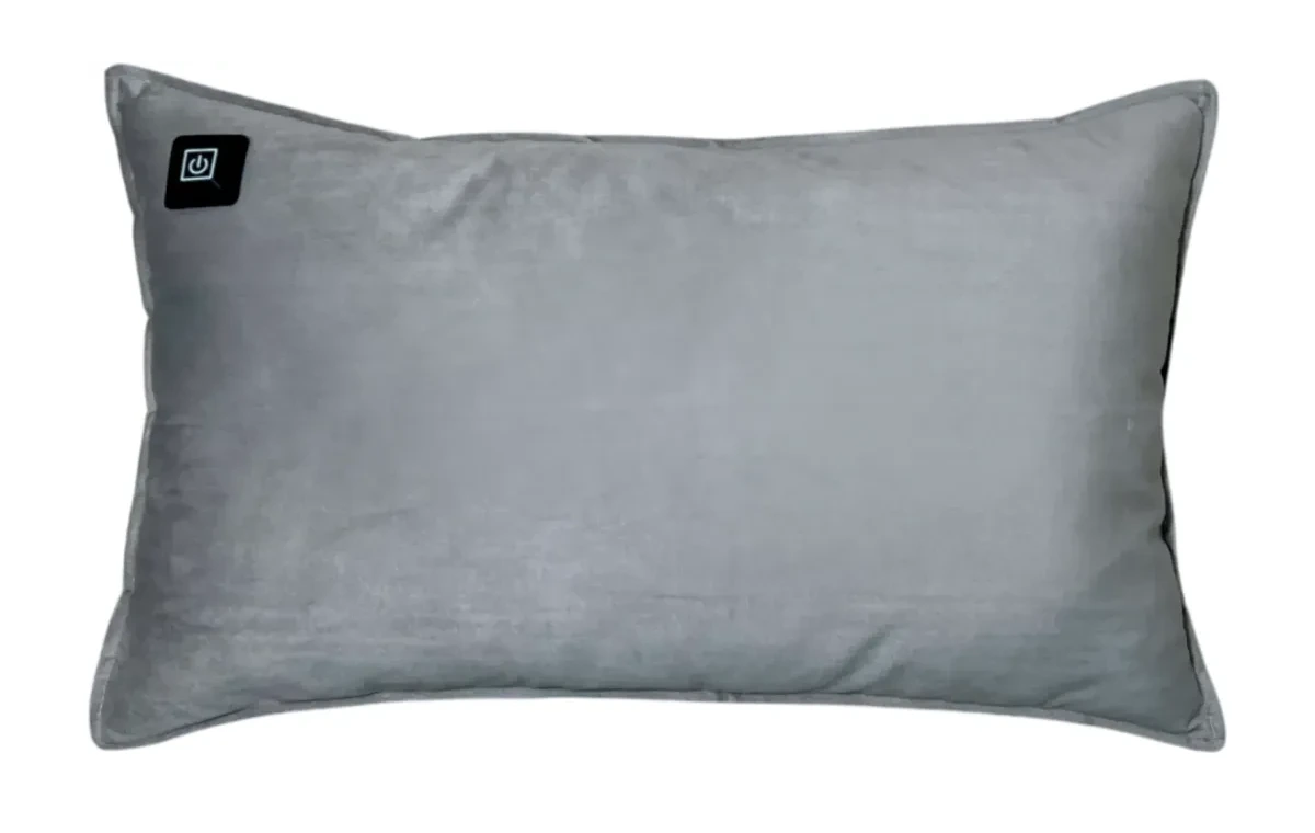 Light Grey Warmpi velvet 50x30cm infrared heating pillow with soft velvet fabric