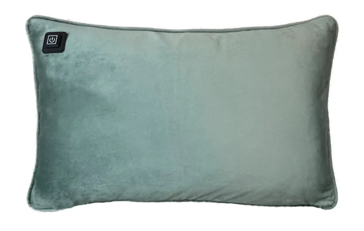 Silver Green Warmpi velvet 50x30cm infrared heating pillow with soft velvet fabric