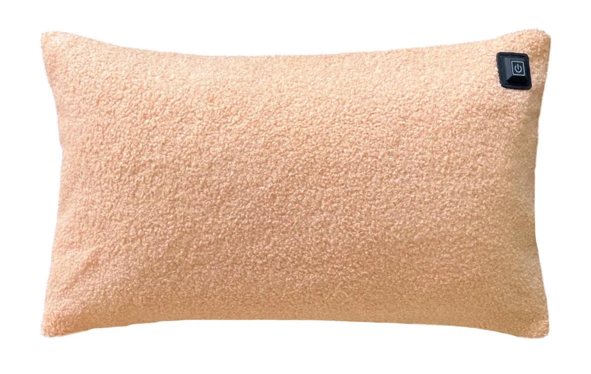 Beige Warmpi teddy 50x30cm infrared heating pillow with cuddly fabric